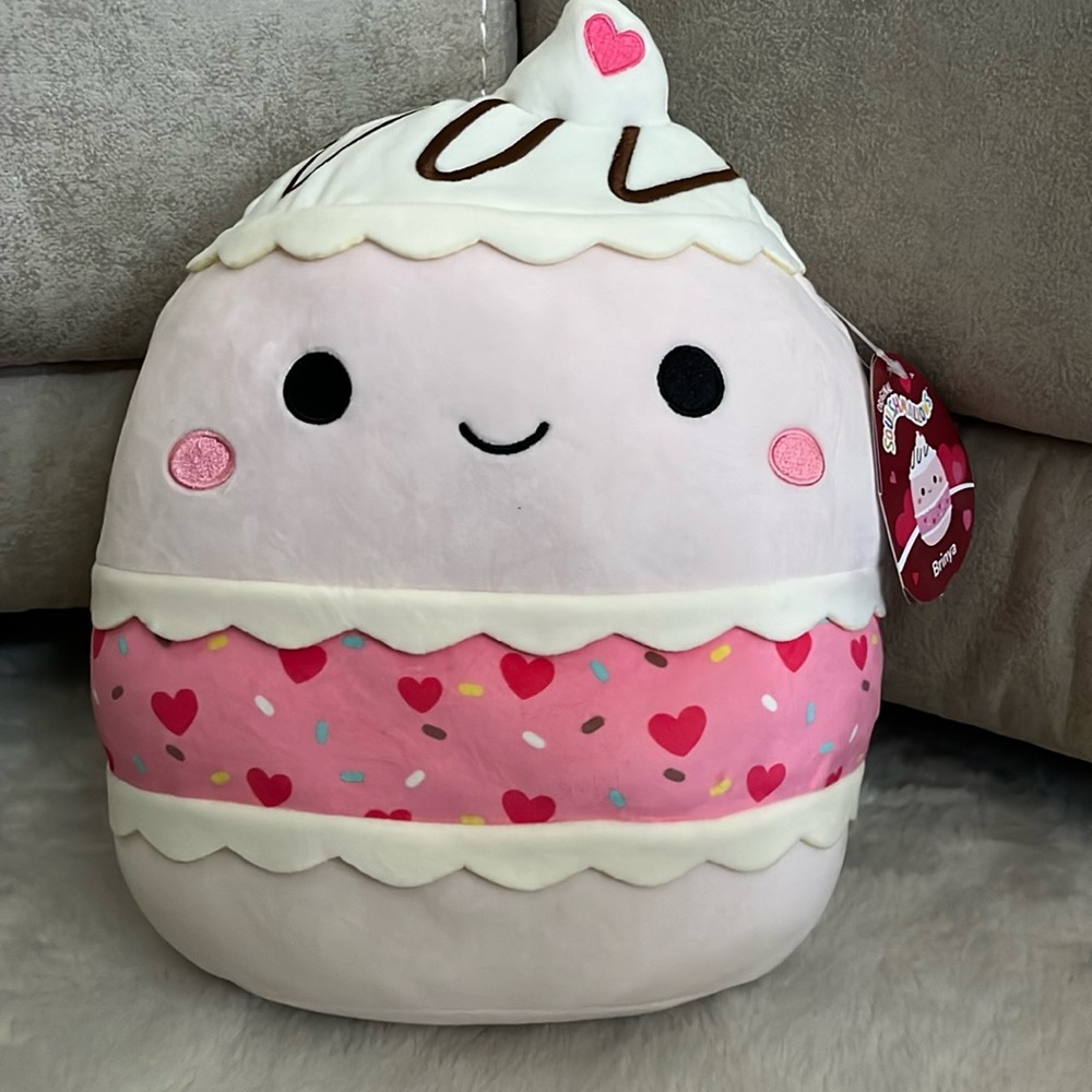Squishmallows Brinya the Pink Cake Valentine’s Day NWT 12”